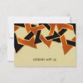 Invitation Bar Mitzvah Gold Orange Black Star de David (Devant)