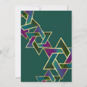 Invitation Bar Mitzvah Gold Purple Blue Green Star de David (Dos)