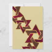 Invitation Bar Mitzvah Gold Red Star Brown de David (Dos)