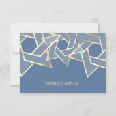 Invitation Bar Mitzvah Gold Star de David RSVP (Devant)
