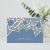 Invitation Bar Mitzvah Gold Star de David RSVP (Debout devant)