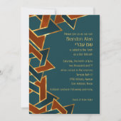 Invitation Bar Mitzvah Gold Turquoise Blue Rust Star de David (Devant)