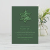 Invitation Bar Mitzvah Green Tones Star de David (Debout devant)