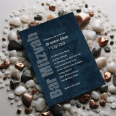 Invitation Bar Mitzvah Grunge Blue