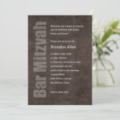 Invitation Bar Mitzvah Grunge Brown (Debout devant)