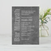 Invitation Bar Mitzvah Grunge Grey (Debout devant)