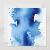 Invitation BAR MITZVAH hébreu main lettré bleu aquarelle (Dos)