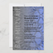 Invitation Bar Mitzvah Industrial Grunge Blue (Devant)