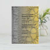 Invitation Bar Mitzvah Industrial Grunge Your Color w Yellow (Debout devant)