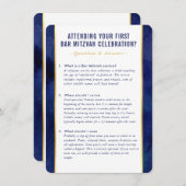 Invitation BAR MITZVAH informations de service conseil bleu o (Devant / Derrière)