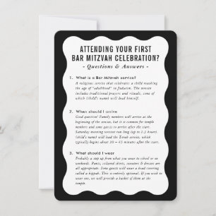 Invitation BAR MITZVAH informations de service conseil noir b