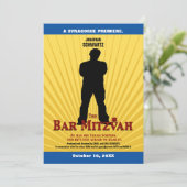 Invitation Bar Mitzvah Invitation Bleu jaune (Debout devant)