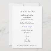 Invitation Bar Mitzvah Invitation, Star de David Blue Silver, (Dos)