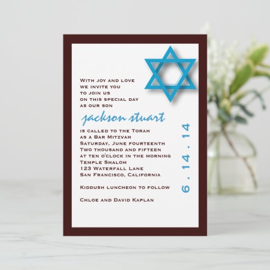 Invitation Bar Mitzvah Jackson (Debout devant)