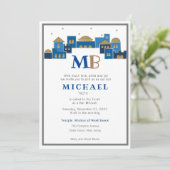 Invitation Bar Mitzvah Jérusalem Contemporain (Debout devant)