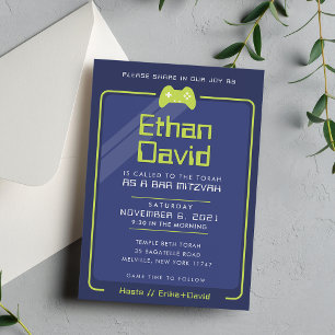Invitation BAR MITZVAH jeux modernes contrôle marine chaux ve