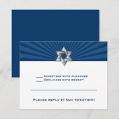Invitation Bar Mitzvah Josiah Silver Étoile Juive (Devant / Derrière)