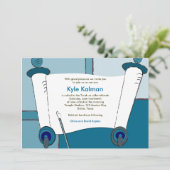Invitation Bar Mitzvah Kyle Torah Blue (Debout devant)
