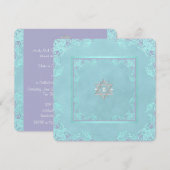 Invitation Bar Mitzvah Lavande et Bleu Turquoise (Devant / Derrière)