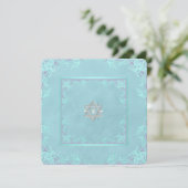 Invitation Bar Mitzvah Lavande et Bleu Turquoise (Debout devant)