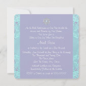 Invitation Bar Mitzvah Lavande et Bleu Turquoise (Dos)