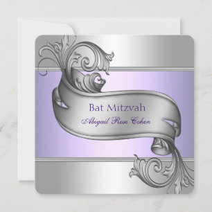 Invitation Bar Mitzvah Lavande Violet