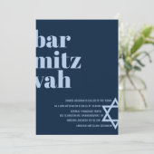 Invitation Bar Mitzvah Lettrage Moderne Gras (Debout devant)