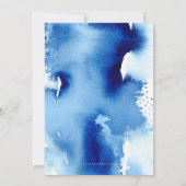 Invitation BAR MITZVAH lettré à la main bleu aquarelle hébreu (Dos)