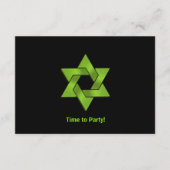 Invitation Bar Mitzvah Lime Green Black Star de David Party (Devant)