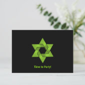 Invitation Bar Mitzvah Lime Green Black Star de David Party (Debout devant)