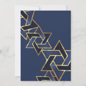 Invitation Bar Mitzvah Marine Blue Gold Star de David (Dos)