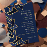 Invitation Bar Mitzvah Marine Blue Gold Star de David<br><div class="desc">Bar Mitzvah Navy Blue Gold Star de David Bar Mitzvah et des jeux d'invitation Bat mitzvah conçus par Umua. Imprimé et expédié par Zazzle ou ses partenaires.</div>
