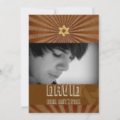 Invitation Bar Mitzvah/marron/or (Dos)