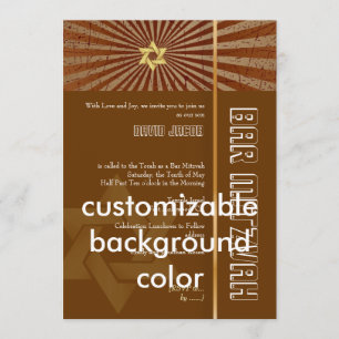 Invitation Bar Mitzvah/marron/or