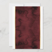 Invitation BAR MITZVAH marron rouge aquarelle or script (Dos)