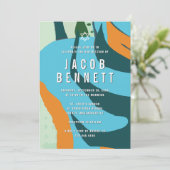 Invitation Bar Mitzvah Moderne Abstraite (Debout devant)