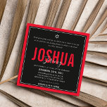 Invitation BAR MITZVAH moderne athlète garçon audacieux rouge<br><div class="desc">par kat massard >>> kat@simplysweetPAPERIE.com <<< CONTACTEZ-MOI pour un libellé personnalisé ou pour ajouter des lignes en hébreu Aimez le design, mais souhaitez voir quelques changements - un autre jeu de couleurs, un autre produit, ajoutez une photo ou adapté pour une occasion différente - pas de souci contactez-moi - Je...</div>