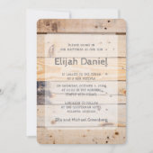 Invitation Bar Mitzvah Moderne Bois Rustique (Devant)