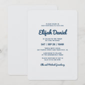 Invitation Bar Mitzvah Moderne et simple (Devant / Derrière)