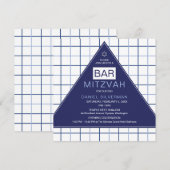 Invitation Bar Mitzvah Moderne Géométrique (Devant / Derrière)
