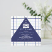 Invitation Bar Mitzvah Moderne Géométrique (Debout devant)