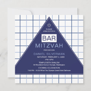Invitation Bar Mitzvah Moderne Géométrique