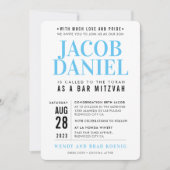 Invitation BAR MITZVAH moderne géométrique empilage sportif b (Devant)