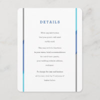 Invitation Bar Mitzvah moderne Insertion | Bleu + 
