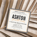 Invitation BAR MITZVAH moderne masculine orange gris sport<br><div class="desc">par kat massard >>> kat@simplysweetPAPERIE.com <<< CONTACTEZ-MOI pour un libellé personnalisé ou pour ajouter des lignes en hébreu Aimez le design, mais souhaitez voir quelques changements - un autre jeu de couleurs, un autre produit, ajoutez une photo ou adapté pour une occasion différente - pas de souci contactez-moi - Je...</div>