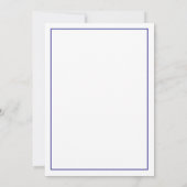 Invitation BAR MITZVAH moderne minimal étoile bordure bleu ro (Dos)