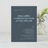 Invitation Bar Mitzvah Moderne Minimaliste (Debout devant)