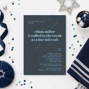 Invitation Bar Mitzvah Moderne Minimaliste