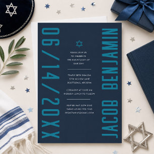 Invitation Bar Mitzvah Moderne Minimaliste