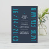 Invitation Bar Mitzvah Moderne Minimaliste (Debout devant)